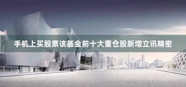 手机上买股票该基金前十大重仓股新增立讯精密